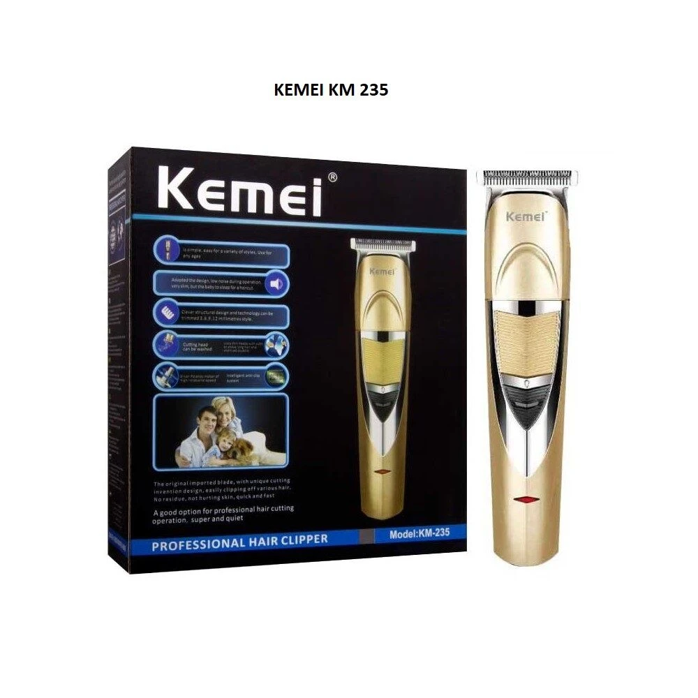 Kemei KM-235 Rechargeable Hair Trimmer with Stainless Steel Blade