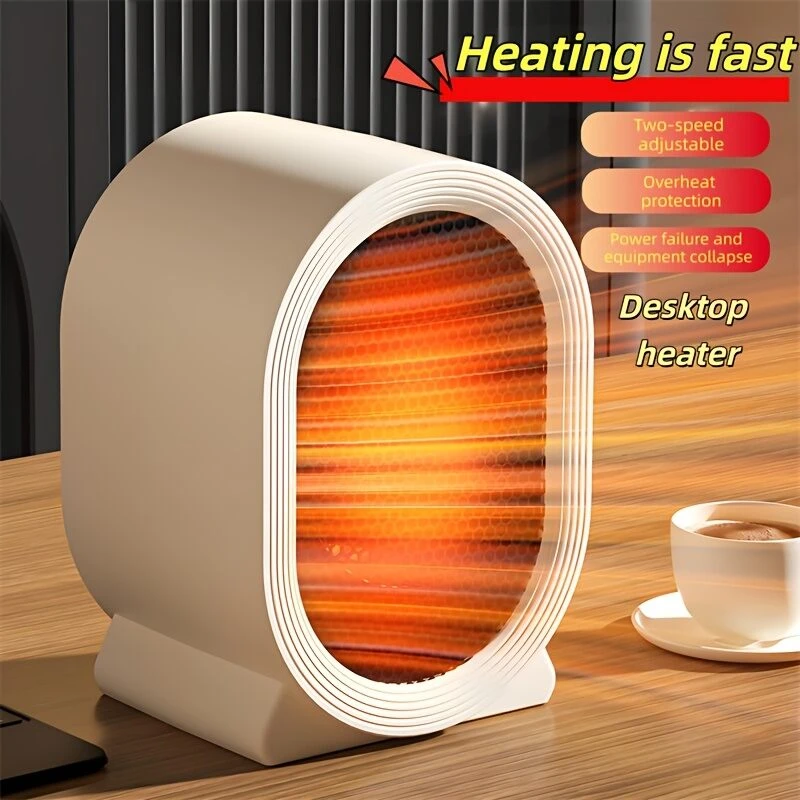 Mini Electric Space Heater - Fast Heating Portable Tabletop Warmer for Winter