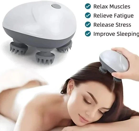 Electric Scalp & Head Massager - Portable Rechargeable Body Massager for Stress Relief