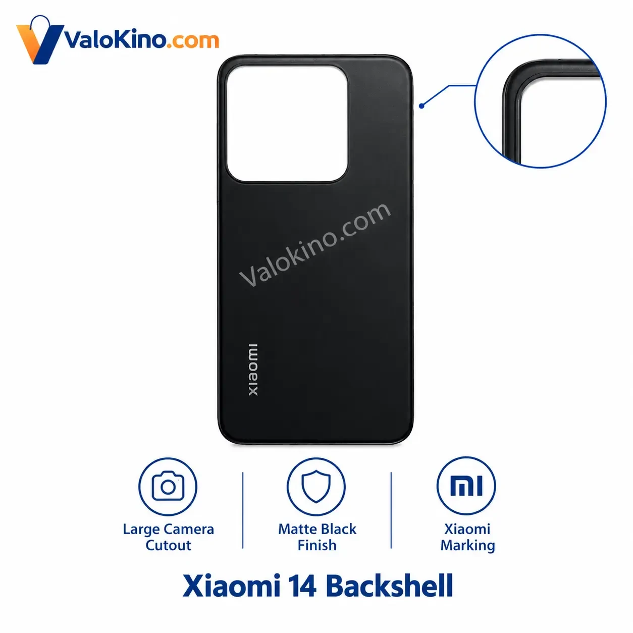 Xiaomi 14 Backshell Matte Black Rear Panel Replacement