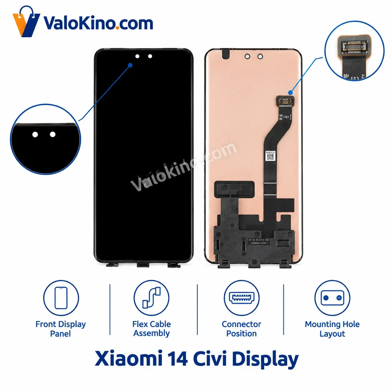 Xiaomi 14 Civi Display front and rear panel view