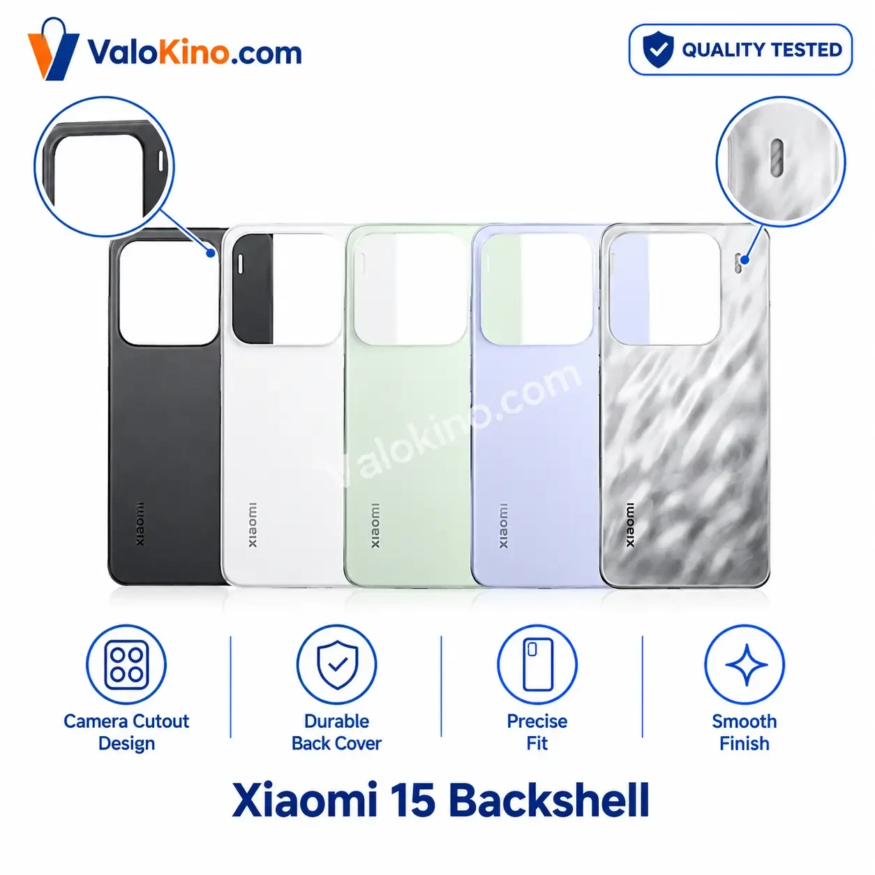 Xiaomi 15 Backshell replacement rear panel in multiple colors