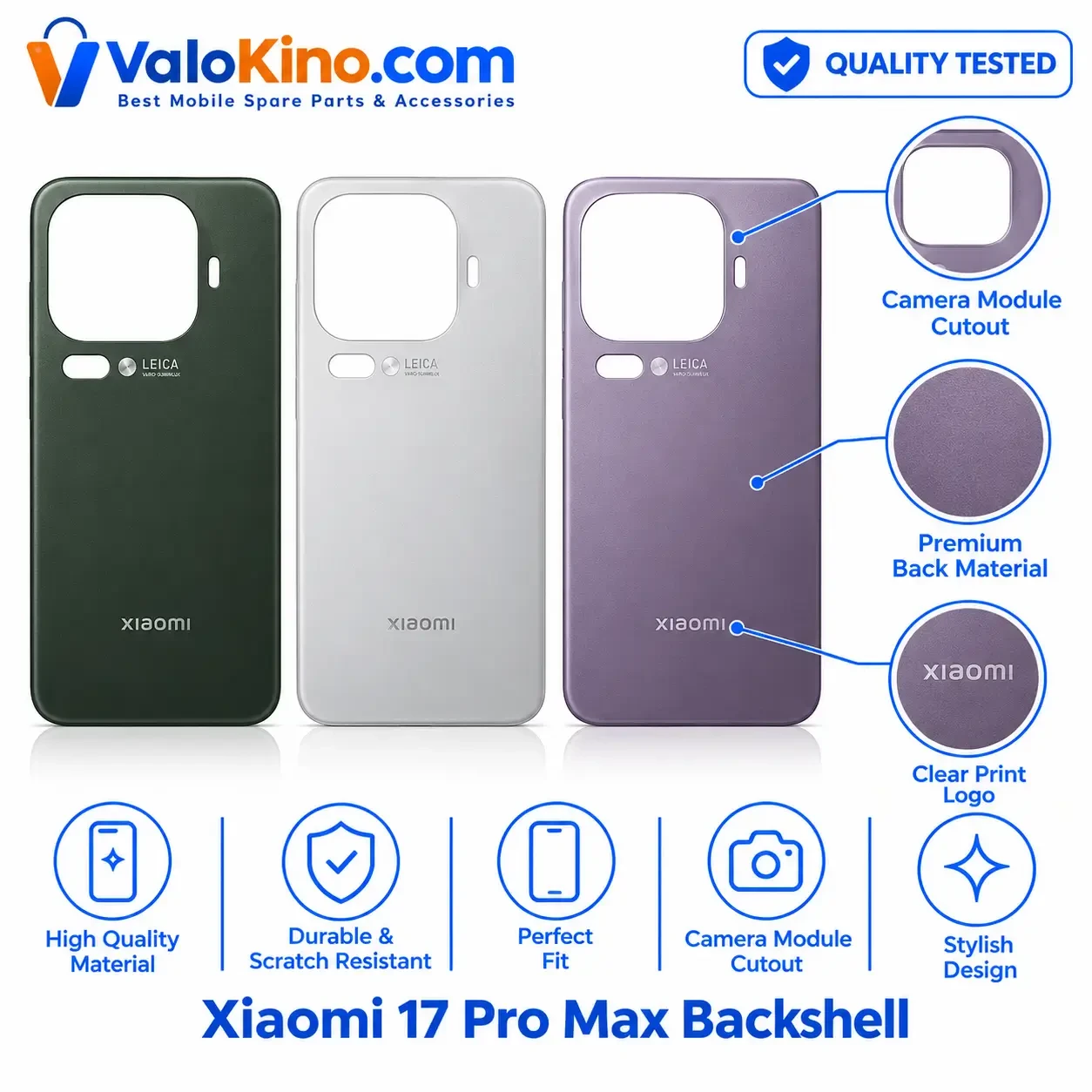 Xiaomi 17 Pro Max Backshell Replacement Rear Panel