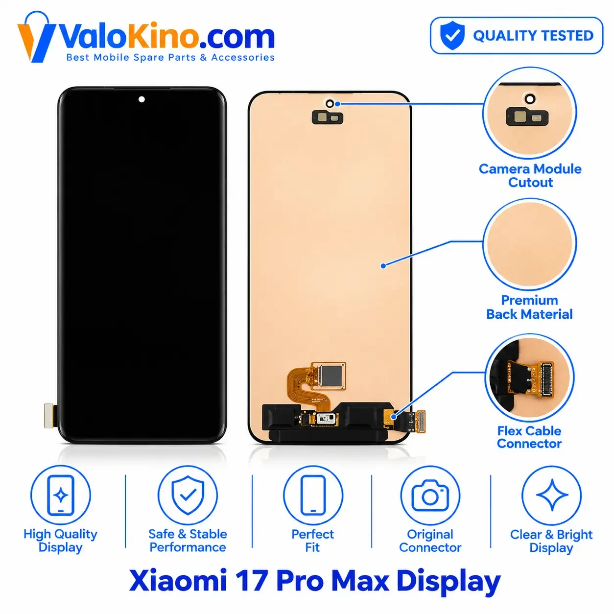 Xiaomi 17 Pro Max Display replacement screen front and back view