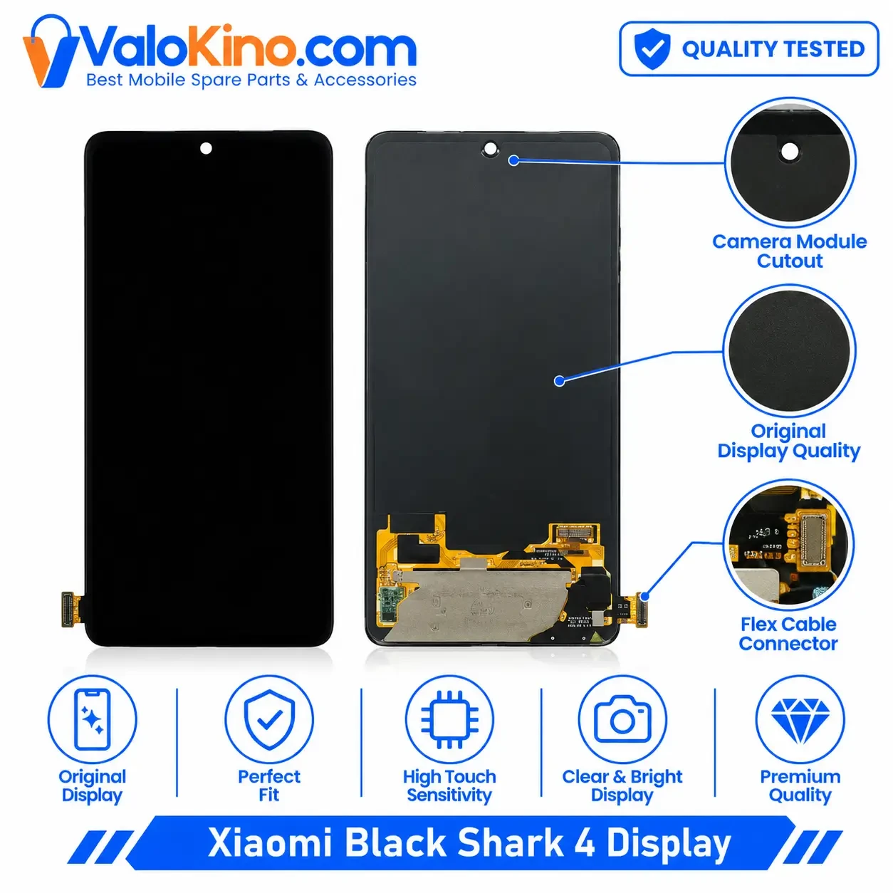 Original Xiaomi Black Shark 4 Display front view