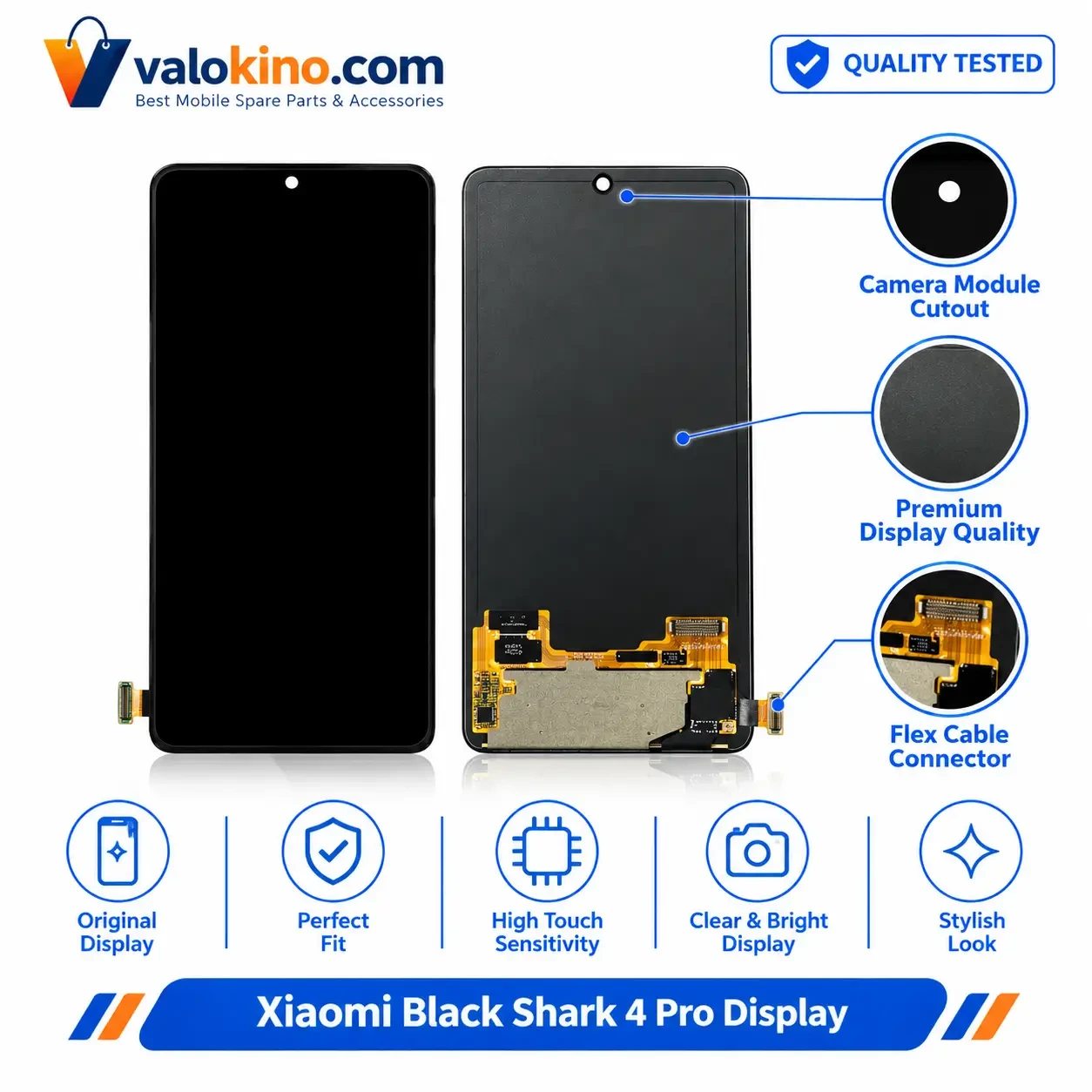 Xiaomi Black Shark 4 Pro Display front and back view